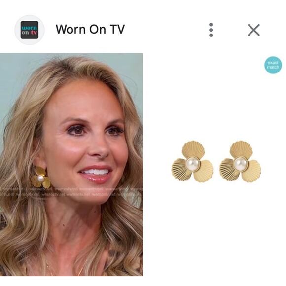 Magnolia Flower Pearl Shell Earrings Liv Bella Vita Party Cocktail Beach $62 - Picture 3 of 10